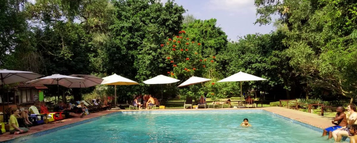 The refreshing pool at Croc Valley Camp